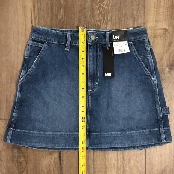NWT! - LEE Heritage High-Rise Denim Mini Skirt w/Stretch - Picture 7 of 9